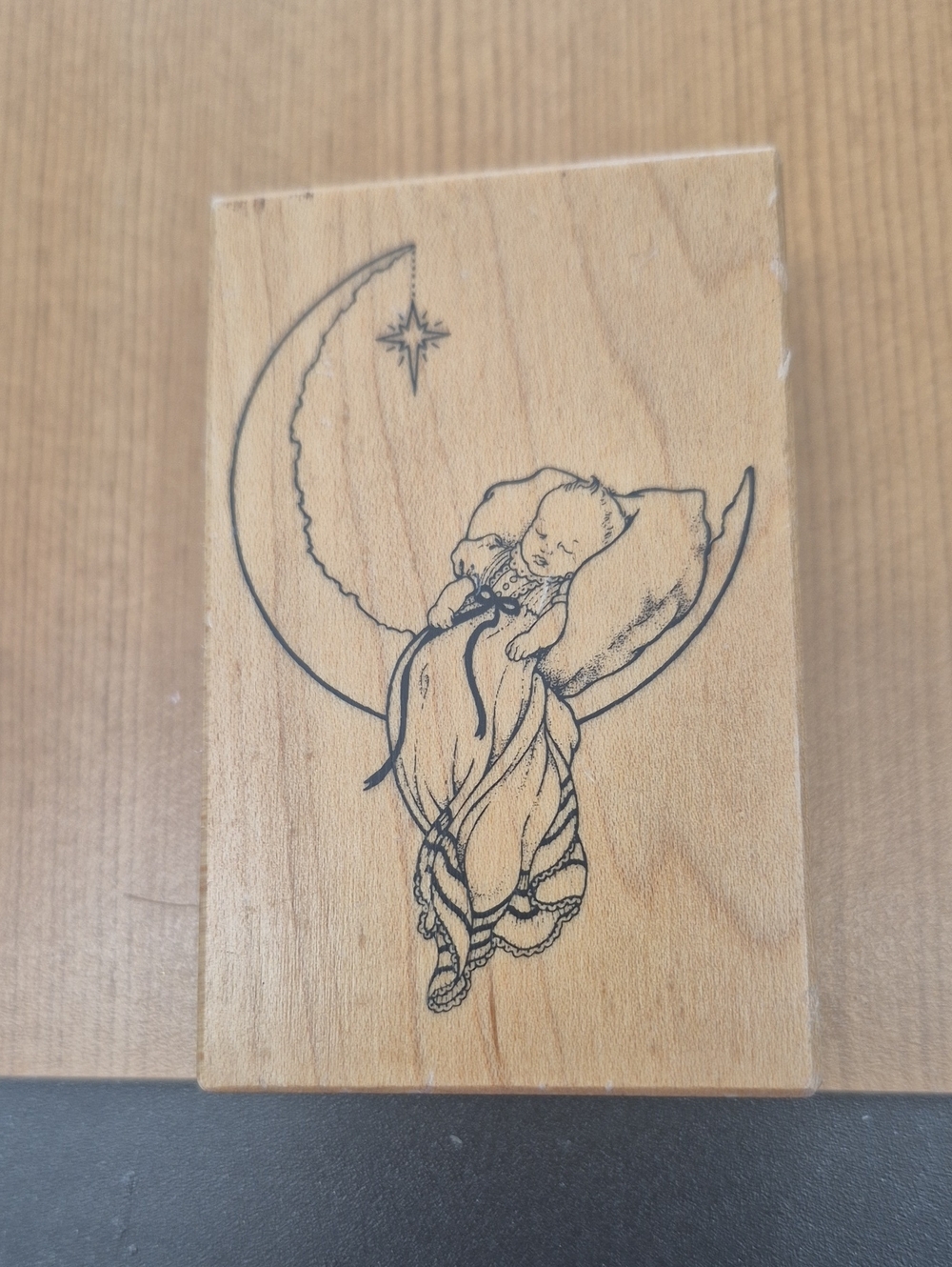 Moon & Baby Wood Stamp By PSX